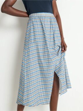 NWT- Nation Los Angeles - Tatiana Midi Skirt - Coastal Plaid - Nation LTD